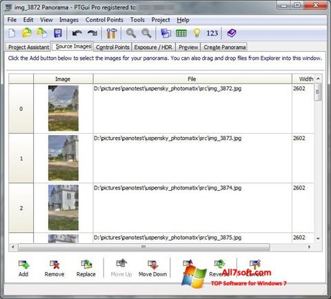 Снимка на екрана PTGui за Windows 7