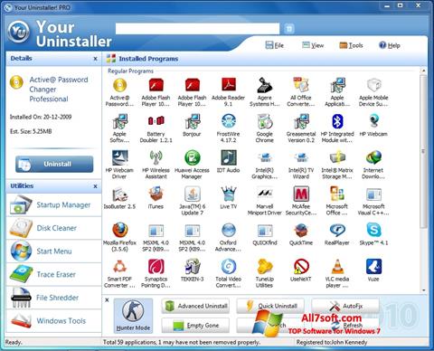 Снимка на екрана Your Uninstaller за Windows 7