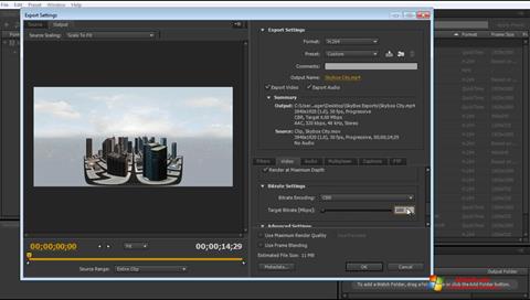 Снимка на екрана Adobe Media Encoder за Windows 7