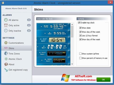 Снимка на екрана Atomic Alarm Clock за Windows 7