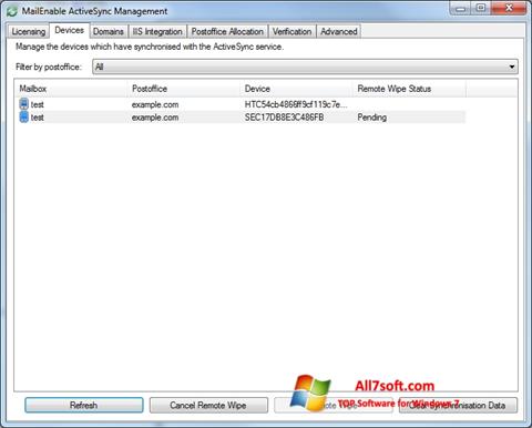 Снимка на екрана Microsoft ActiveSync за Windows 7