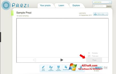 Снимка на екрана Prezi за Windows 7