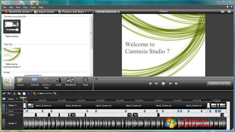 Снимка на екрана Camtasia Studio за Windows 7