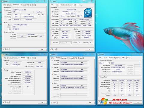 Снимка на екрана CPU-Z за Windows 7