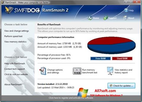 Снимка на екрана RamSmash за Windows 7
