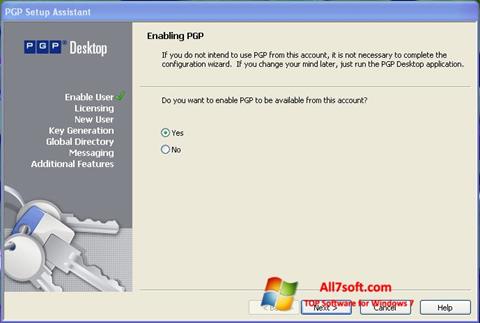 Снимка на екрана PGP Desktop за Windows 7