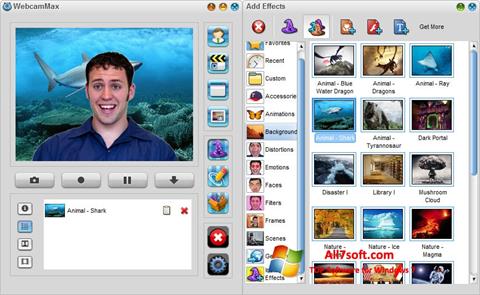 Снимка на екрана WebcamMax за Windows 7