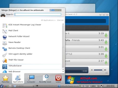 Снимка на екрана VkAudioSaver за Windows 7