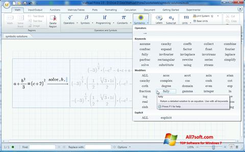 Снимка на екрана MathCAD за Windows 7