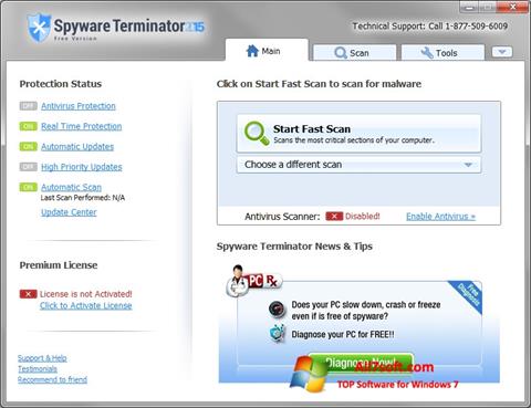 Снимка на екрана Spyware Terminator за Windows 7