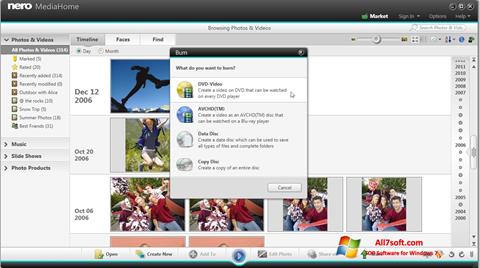 Снимка на екрана Nero MediaHome за Windows 7