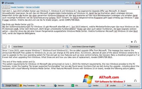 Снимка на екрана QTranslate за Windows 7