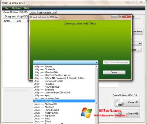 Снимка на екрана XBoot за Windows 7