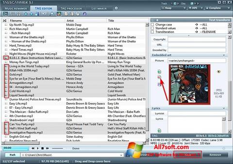 Снимка на екрана TagScanner за Windows 7