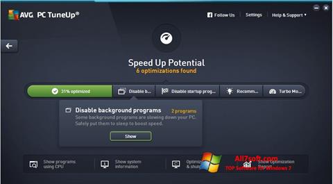 Снимка на екрана AVG PC Tuneup за Windows 7