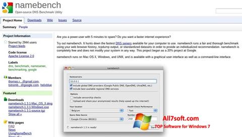Снимка на екрана NameBench за Windows 7