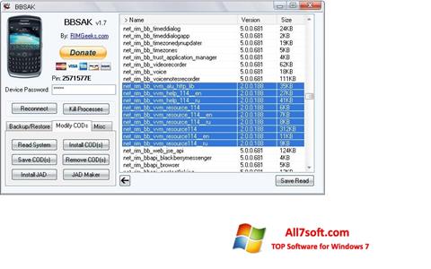 Снимка на екрана BBSAK за Windows 7