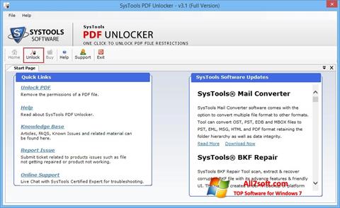 Снимка на екрана PDF Unlocker за Windows 7