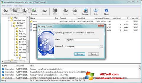Снимка на екрана Active File Recovery за Windows 7
