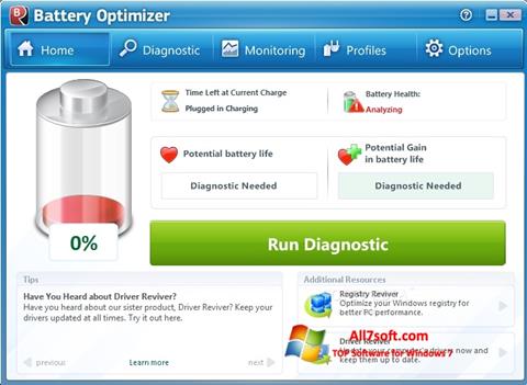 Снимка на екрана Battery Optimizer за Windows 7