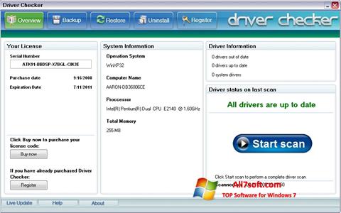 Снимка на екрана Driver Checker за Windows 7