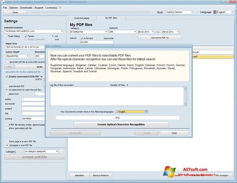 Снимка на екрана Scan2PDF за Windows 7