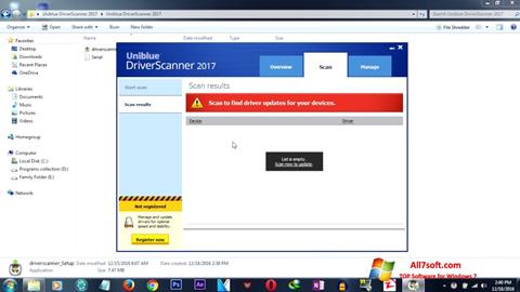 Снимка на екрана DriverScanner за Windows 7