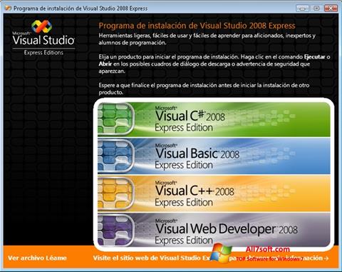Снимка на екрана Microsoft Visual Studio за Windows 7
