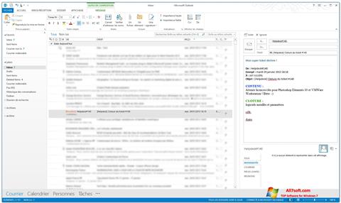 Снимка на екрана Microsoft Outlook за Windows 7