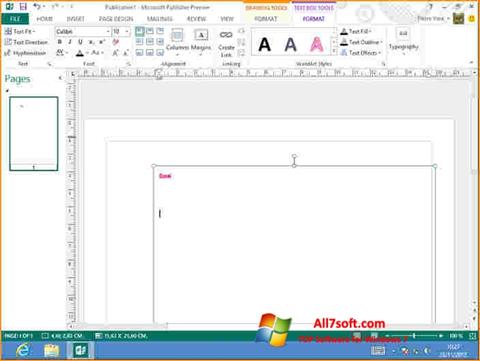Снимка на екрана Microsoft Publisher за Windows 7
