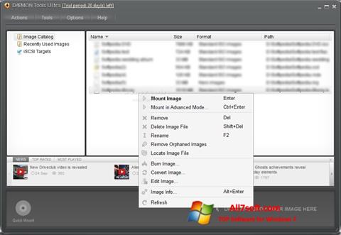 Снимка на екрана DAEMON Tools Ultra за Windows 7