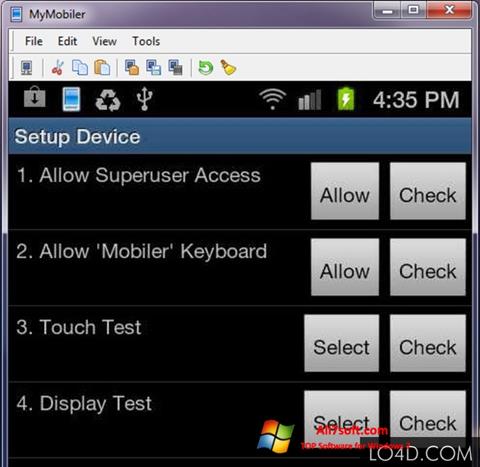 Снимка на екрана MyMobiler за Windows 7