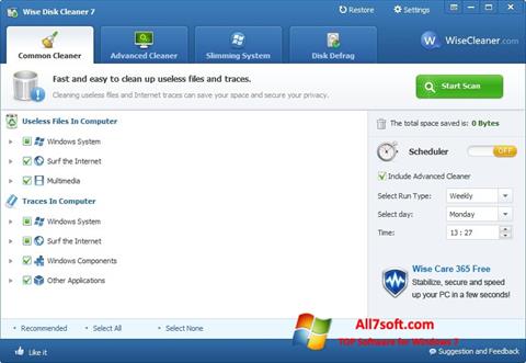 Снимка на екрана Wise Disk Cleaner за Windows 7