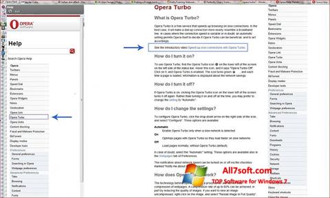 Снимка на екрана Opera Turbo за Windows 7