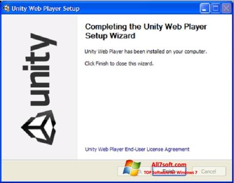 Снимка на екрана Unity Web Player за Windows 7