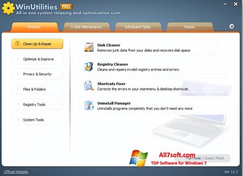 Снимка на екрана WinUtilities Memory Optimizer за Windows 7
