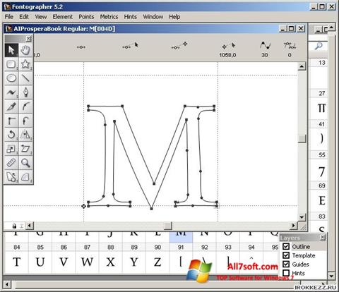 Снимка на екрана Fontographer за Windows 7