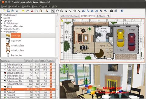 Снимка на екрана Sweet Home 3D за Windows 7