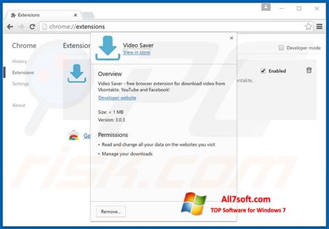 Снимка на екрана VideoSaver за Windows 7