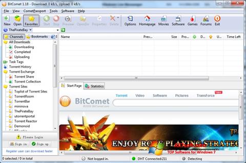 Снимка на екрана BitComet за Windows 7