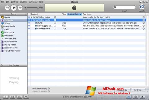 Снимка на екрана iTunes за Windows 7