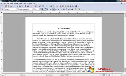 Снимка на екрана OpenOffice за Windows 7