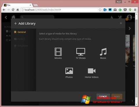 Снимка на екрана Plex Media Server за Windows 7