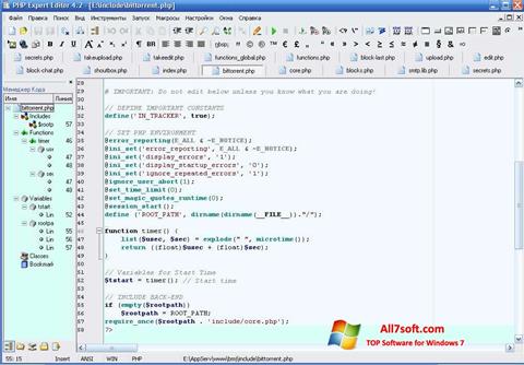 Снимка на екрана PHP Expert Editor за Windows 7