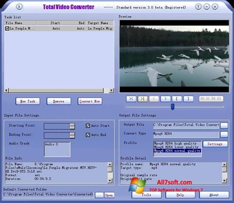 Снимка на екрана Total Video Converter за Windows 7