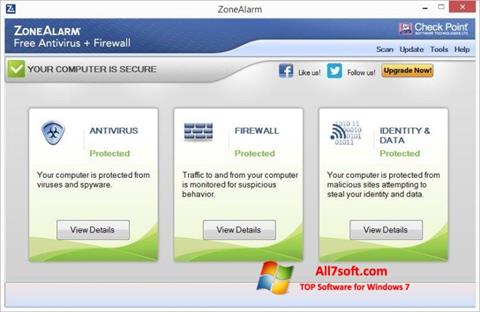 Снимка на екрана ZoneAlarm за Windows 7