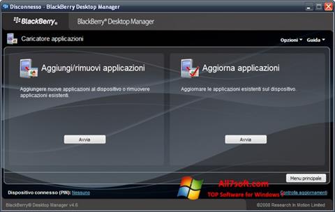 Снимка на екрана BlackBerry Desktop Manager за Windows 7
