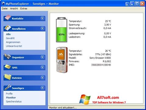 Снимка на екрана MyPhoneExplorer за Windows 7