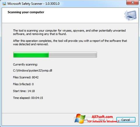 Снимка на екрана Microsoft Safety Scanner за Windows 7