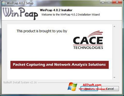 Снимка на екрана WinPcap за Windows 7